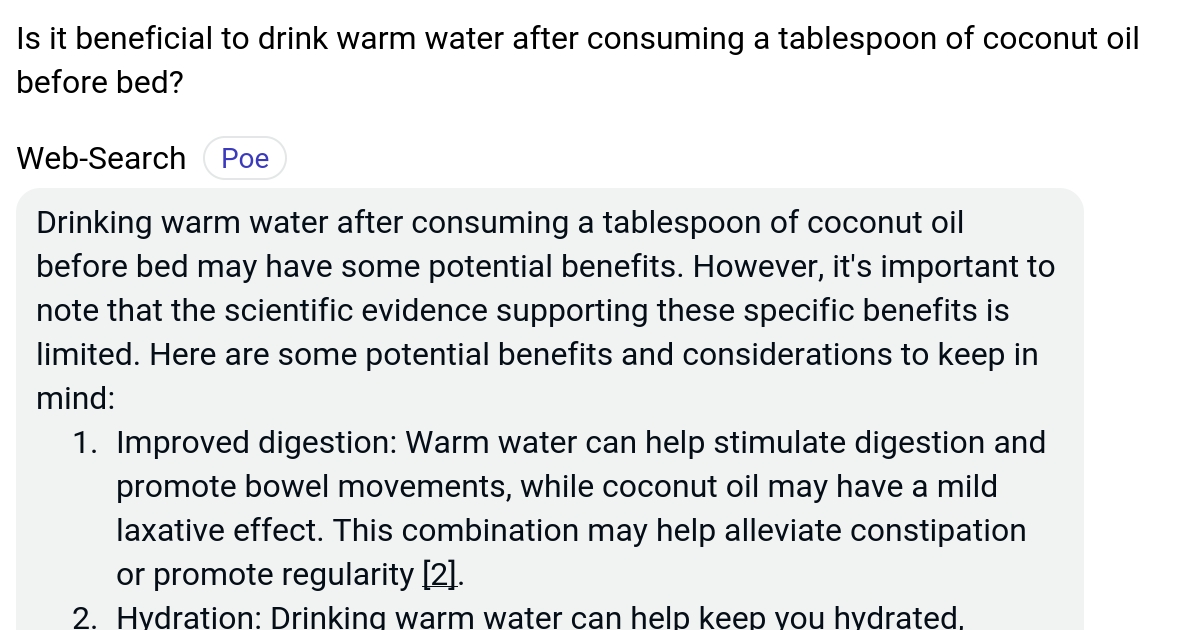 Is it beneficial to drink warm water after consuming a tablespoon of