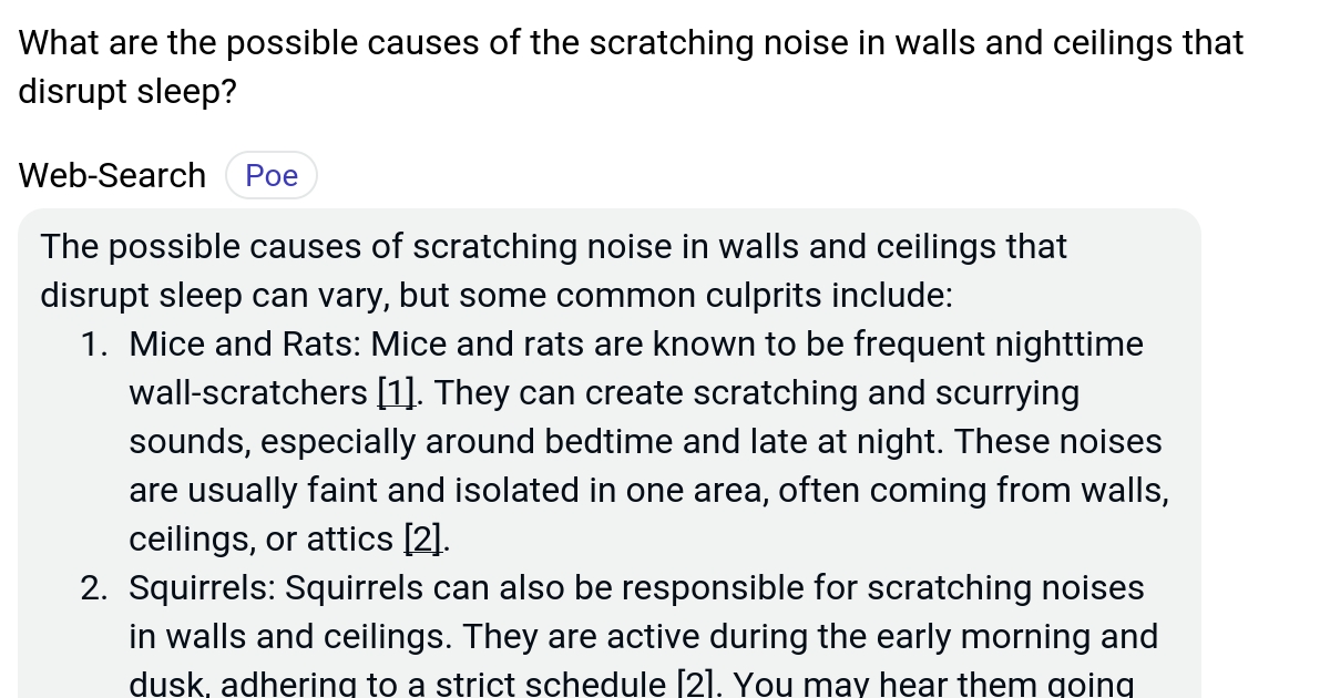 What are the possible causes of the scratching noise in walls and