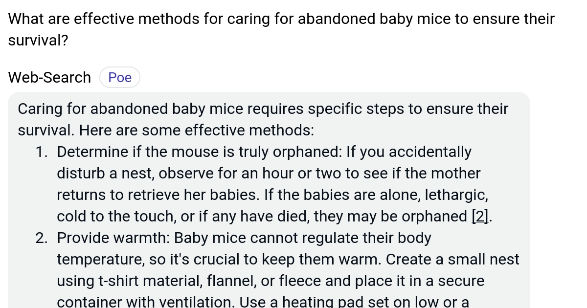 What are effective methods for caring for abandoned baby mice to ensure