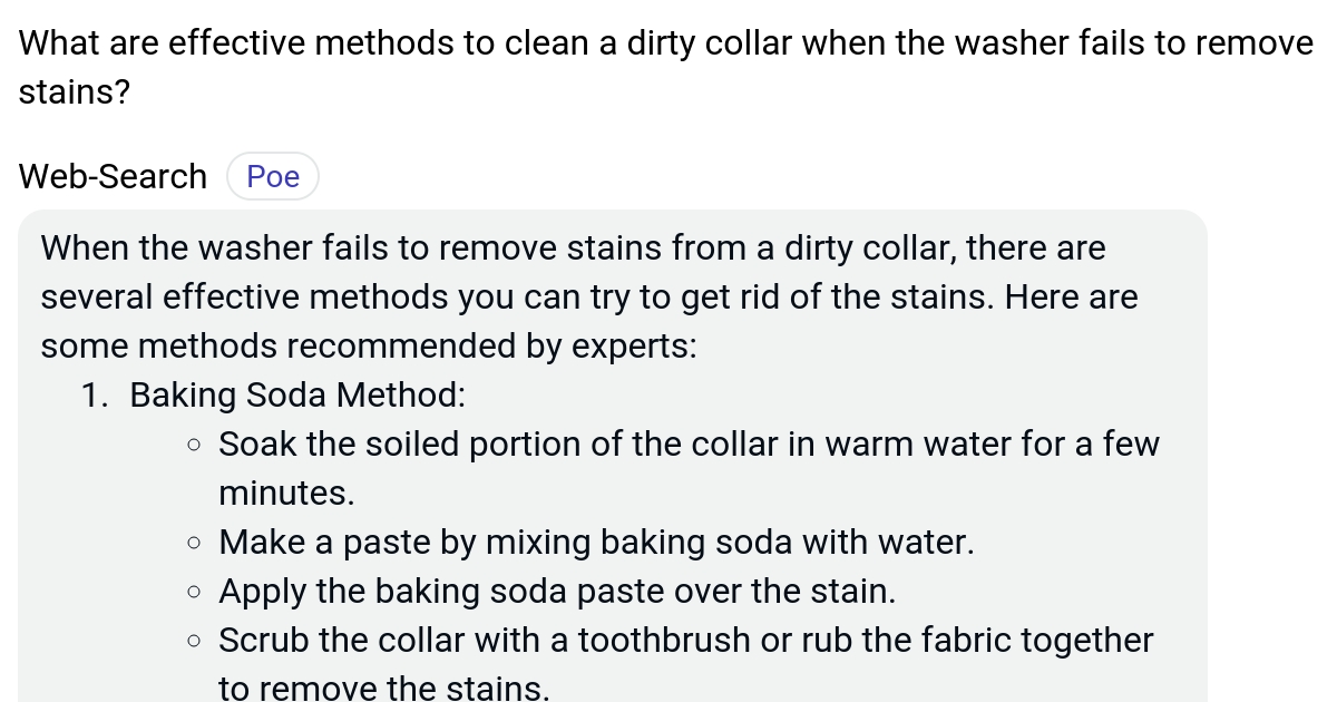 What are effective methods to clean a dirty collar when the washer