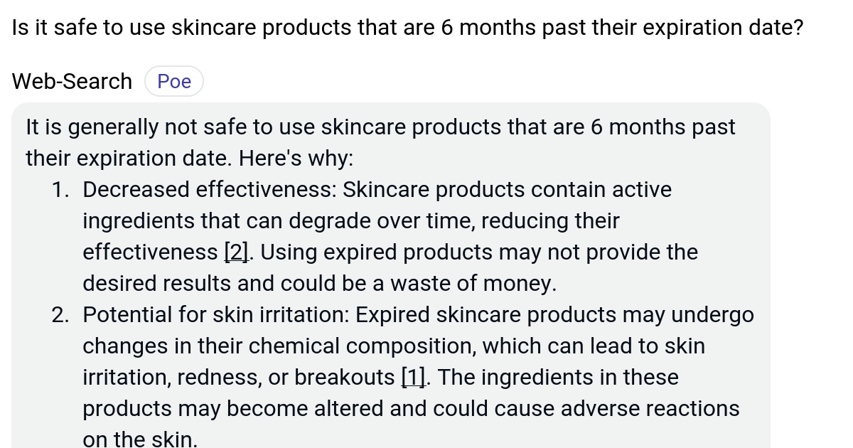 Is it safe to use skincare products that are 6 months past their
