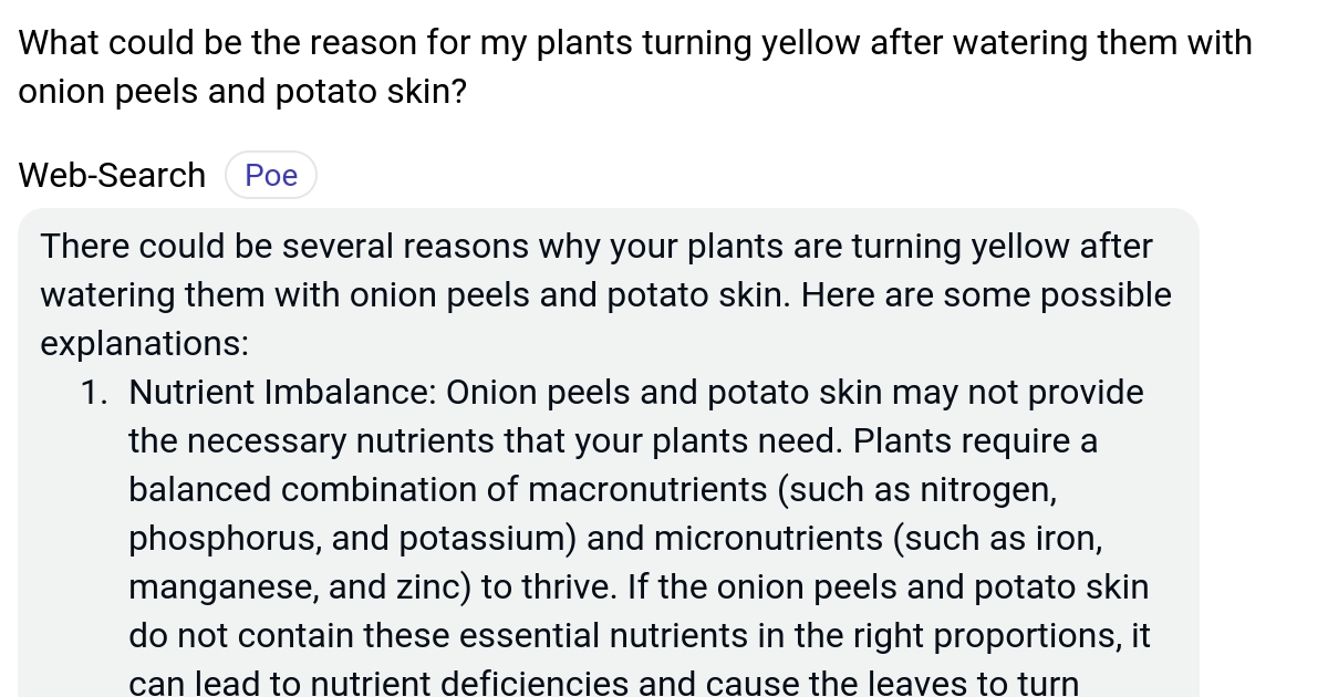 What could be the reason for my plants turning yellow after watering