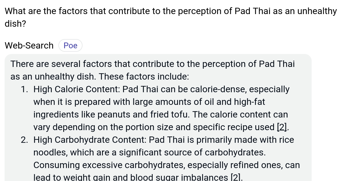 What are the factors that contribute to the perception of Pad Thai as