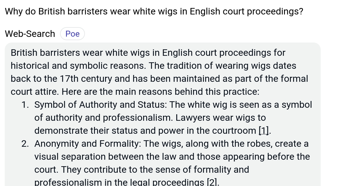 Why do British barristers wear white wigs in English court proceedings