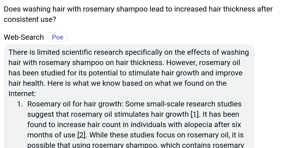Does washing hair with rosemary shampoo lead to increased hair