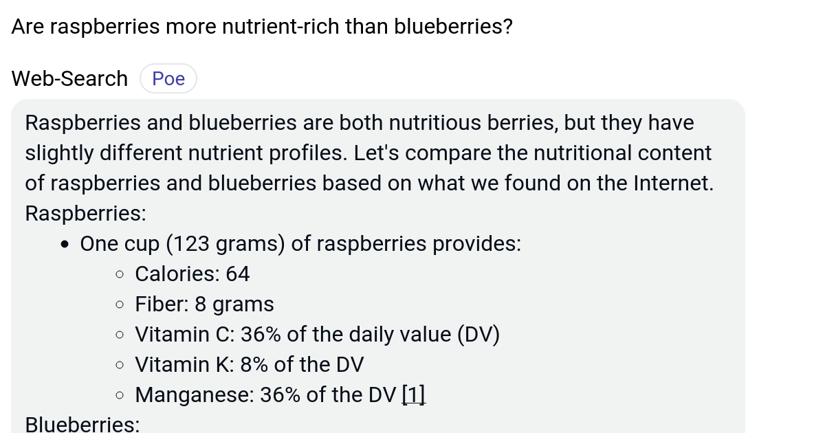 Are raspberries more nutrientrich than blueberries? Poe