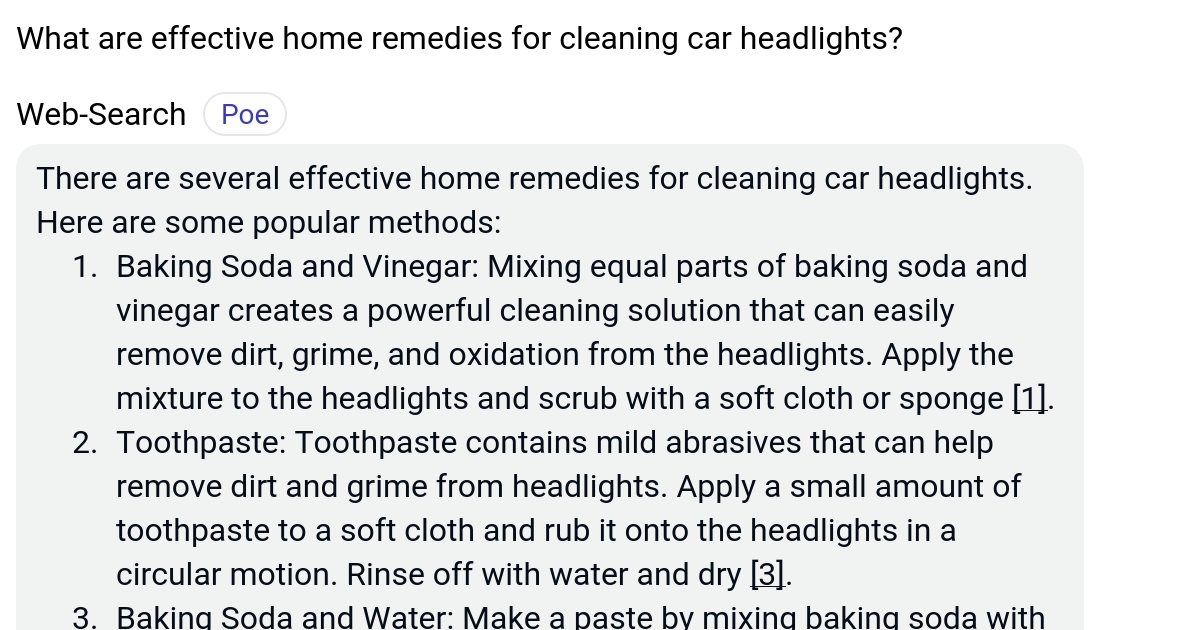 What are effective home remedies for cleaning car headlights? Poe