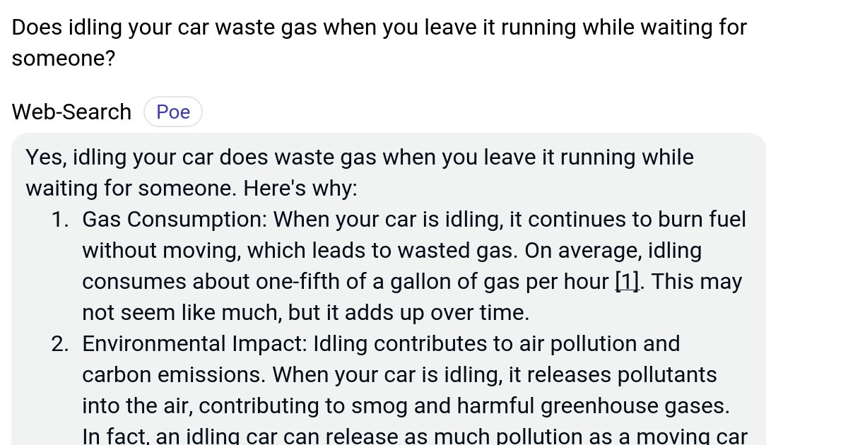 Does idling your car waste gas when you leave it running while waiting