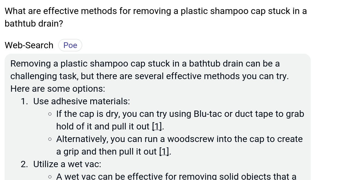 What are effective methods for removing a plastic shampoo cap stuck in