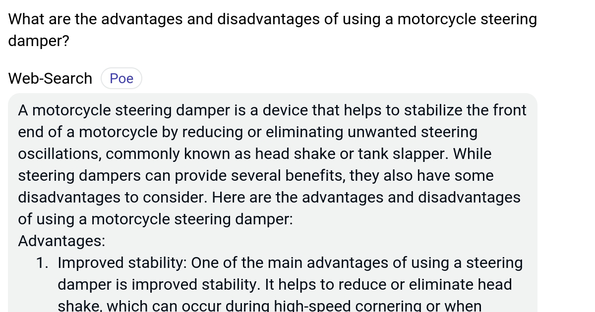 What are the advantages and disadvantages of using a motorcycle