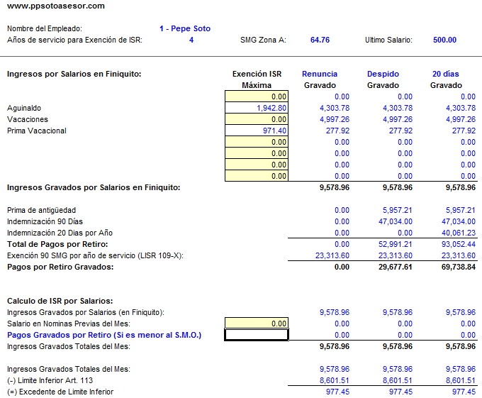 Calculo De Prestaciones Laborales En Excel Printable Templates Free