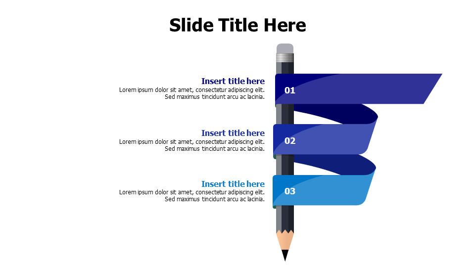 5 points pencil infographic & Slides