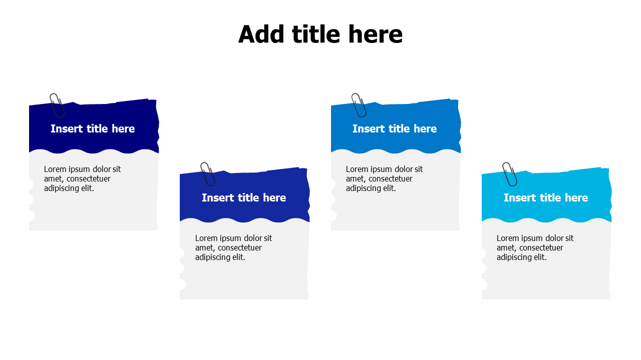 4 paper sticky notes with clips & Slides