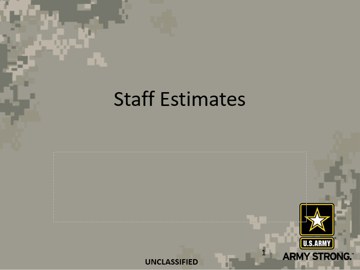 Staff Estimates PowerPoint Ranger, Premade Military PPT Classes