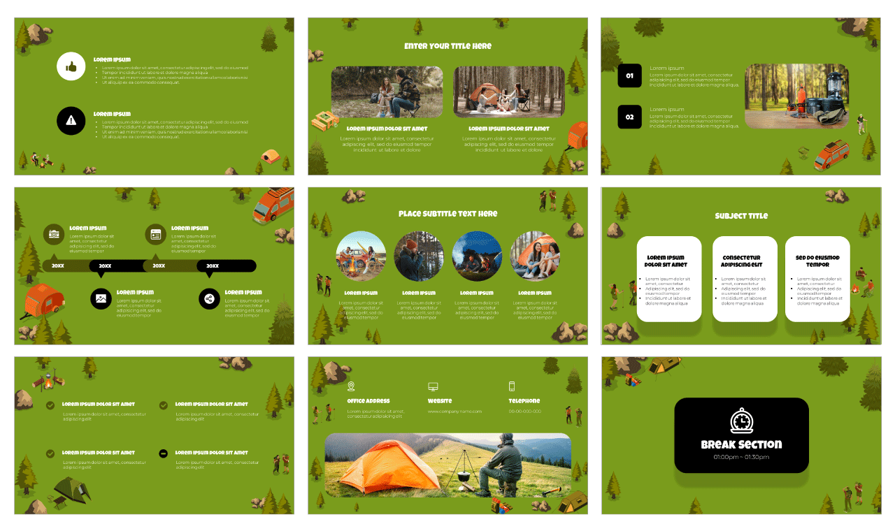 Camping Day Newsletter Free Google Slides PowerPoint Template