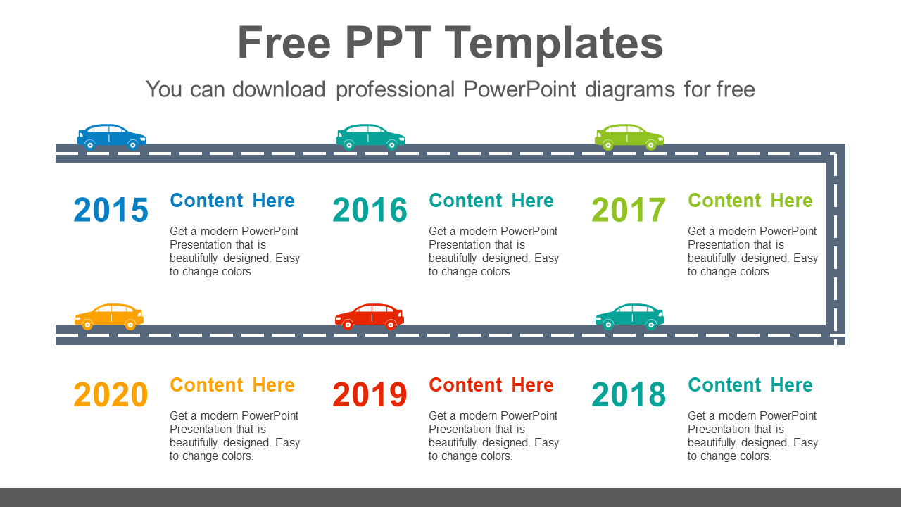 Download Highway running car Brain Powerpoint Infographic Template