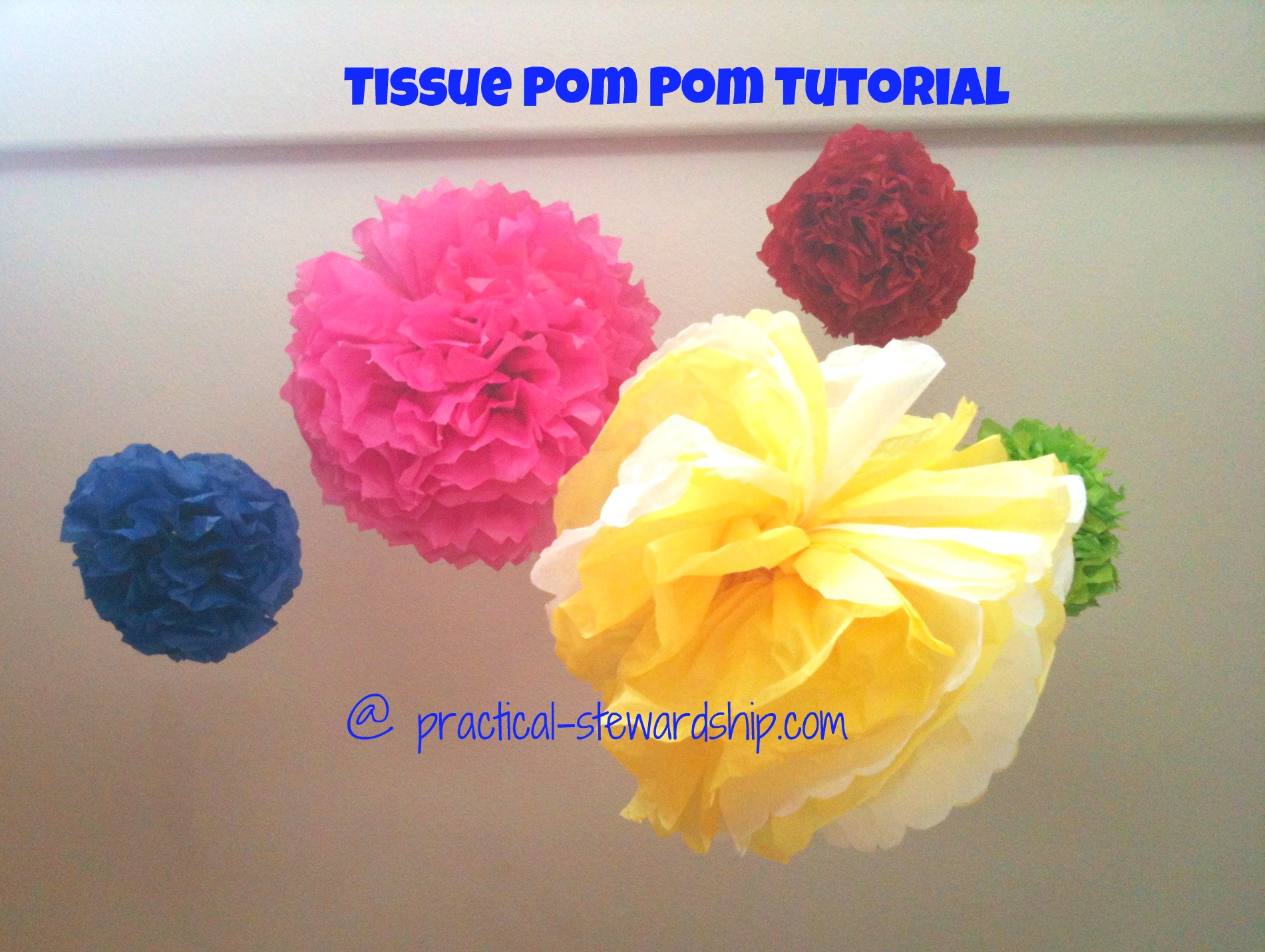 DIY Tissue Pom Pom Decoration Tutorial Practical Stewardship