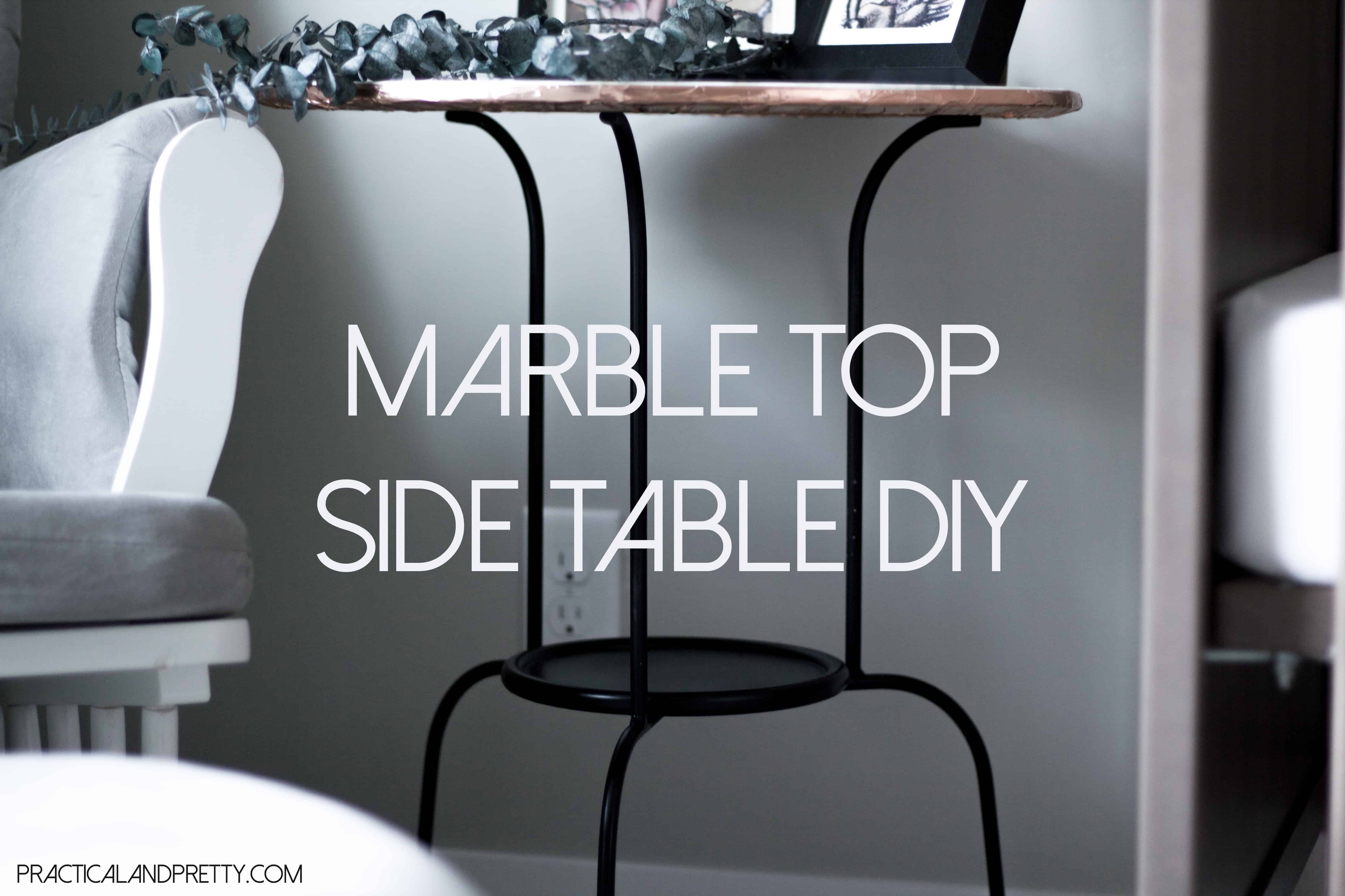 20 DIY Marble Top Side Table PRACTICAL & PRETTY