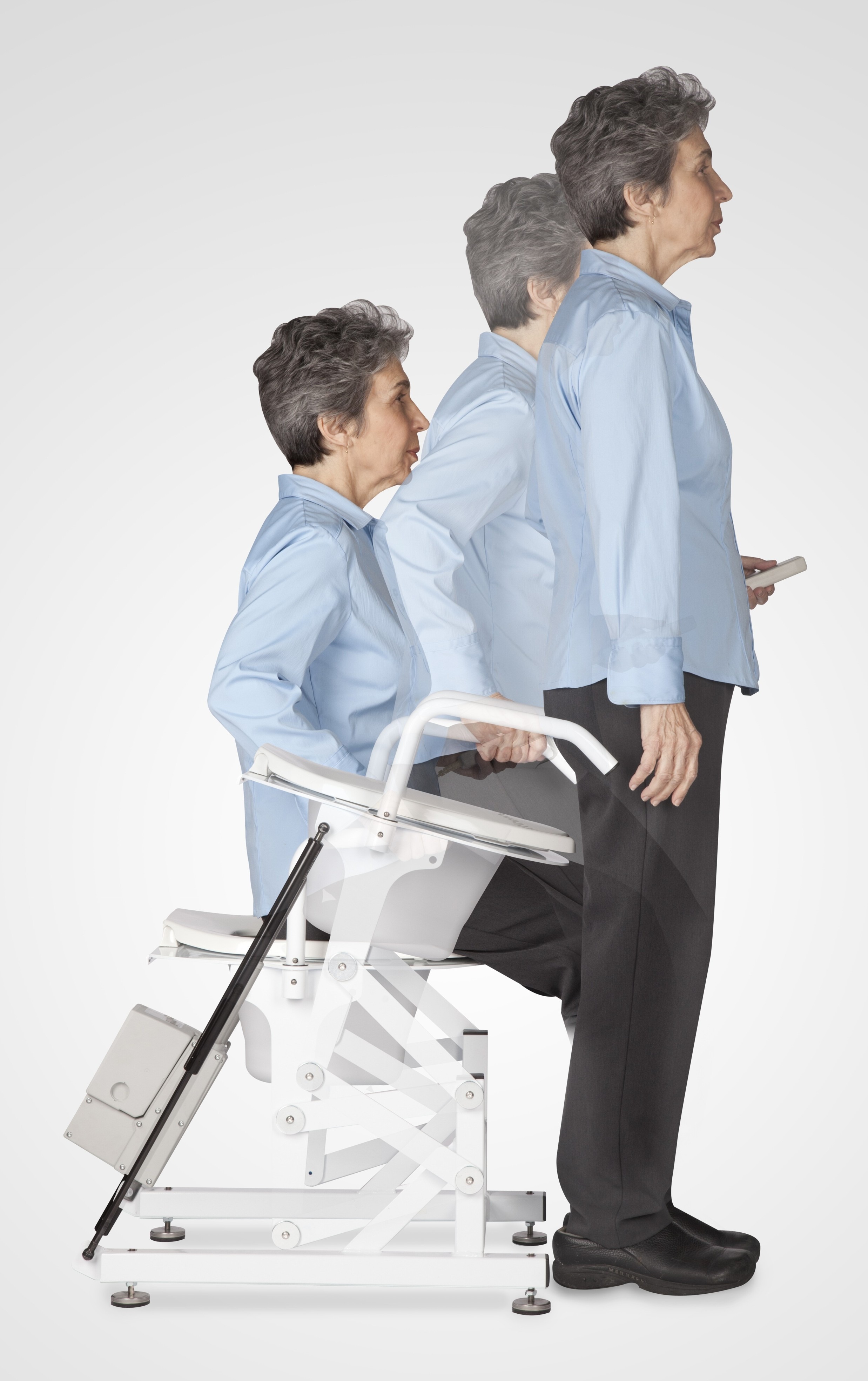 Liftseat powered toilet lifting aid. Makes using the toilet a breeze