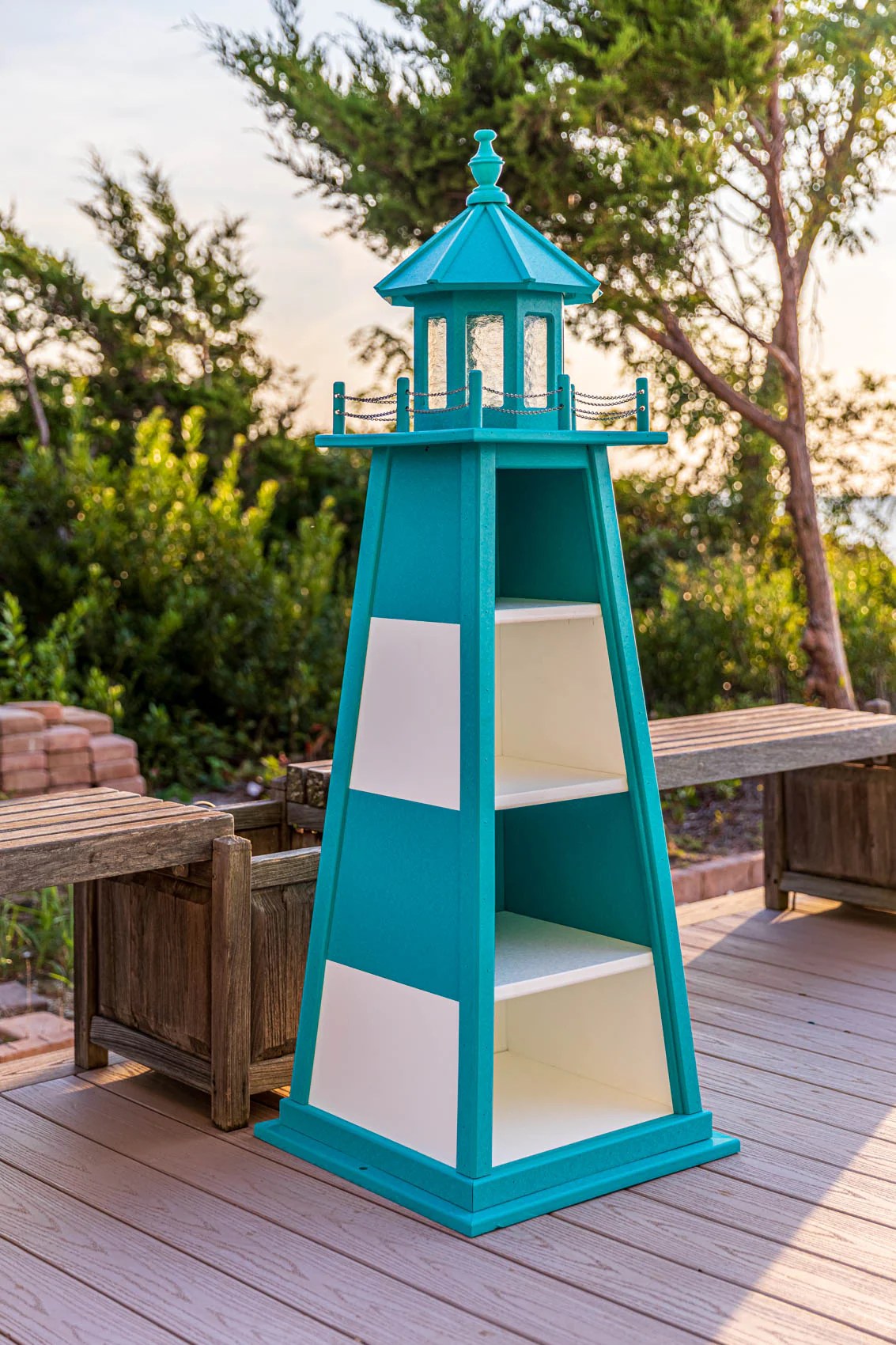 AmishMade Nautical Lighthouse Shaped Shelves Practical Garden Ponds