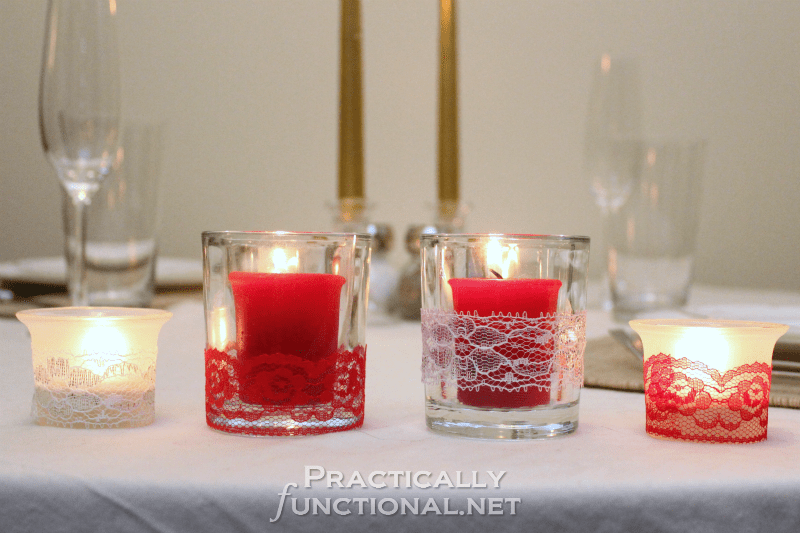 Lace Candles For Valentine's Day Practically Functional