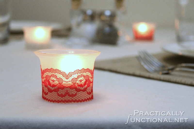 Lace Candles For Valentine's Day Practically Functional