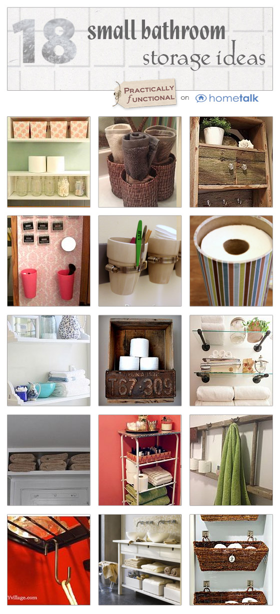 18 Small Bathroom Storage Ideas! Practically Functional