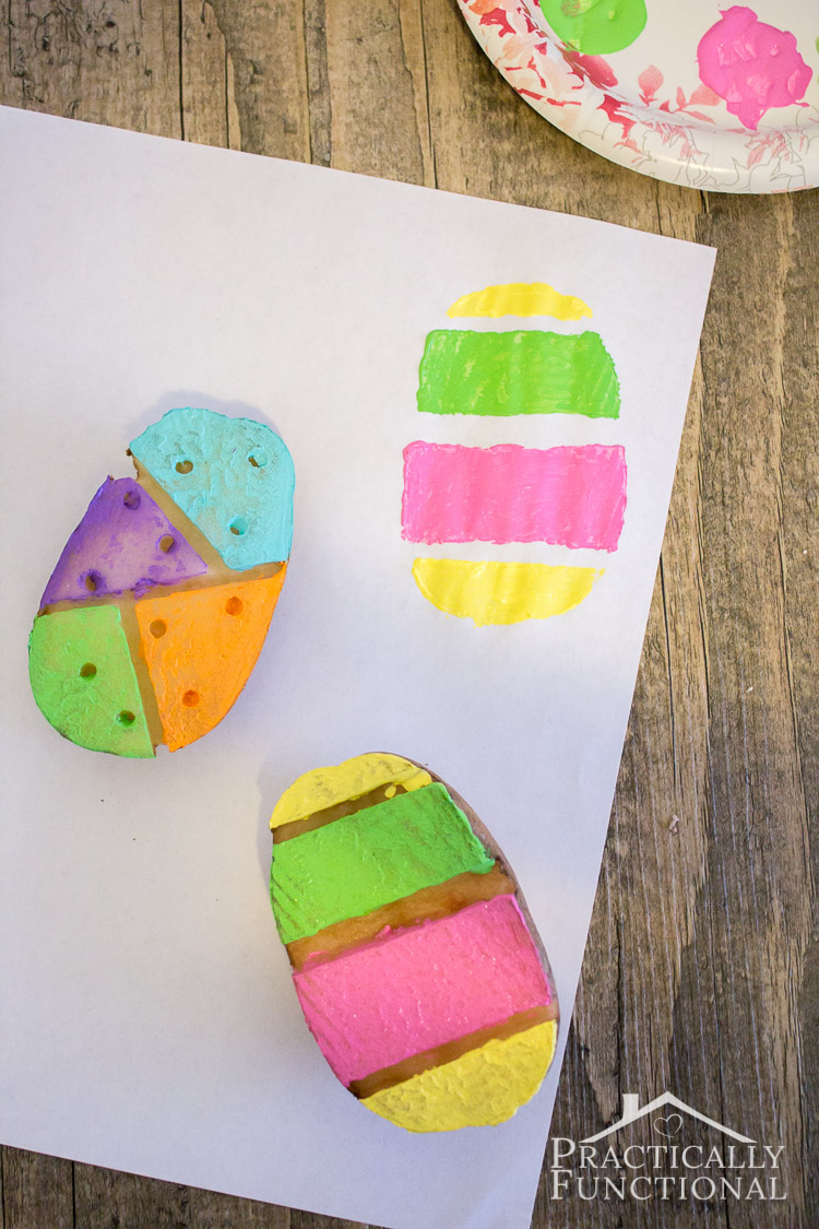 Potato Stamp Easter Eggs Practically Functional