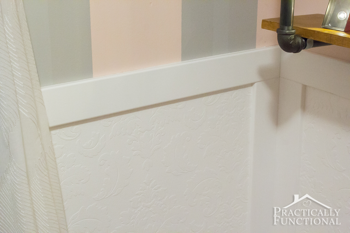 DIY Wainscoting With Textured Wallpaper