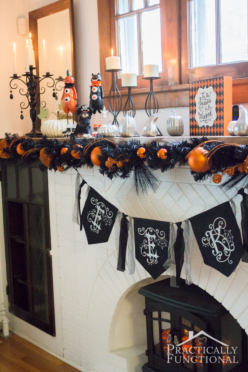 DIY Fun & Festive Halloween Mantel