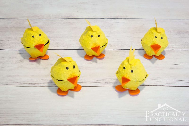 Make These Cute Egg Carton Chicks From A Recycled Egg Carton In Minutes!