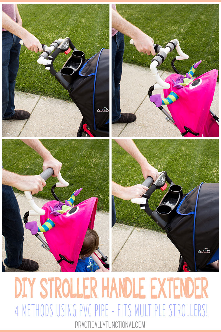 How To Make A DIY Stroller Handle Extender With PVC Pipe 4 Ways!