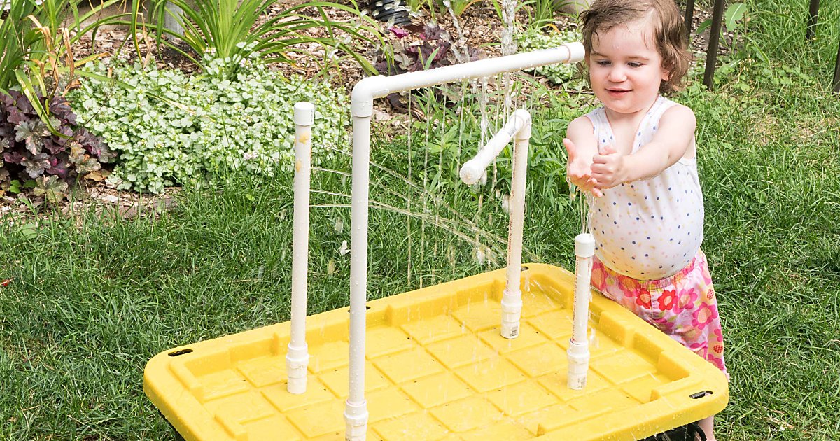 DIY Water Table With Fountains And Sprayers Practically Functional
