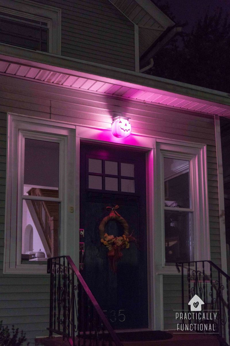DIY Pumpkin Porch Light For Halloween