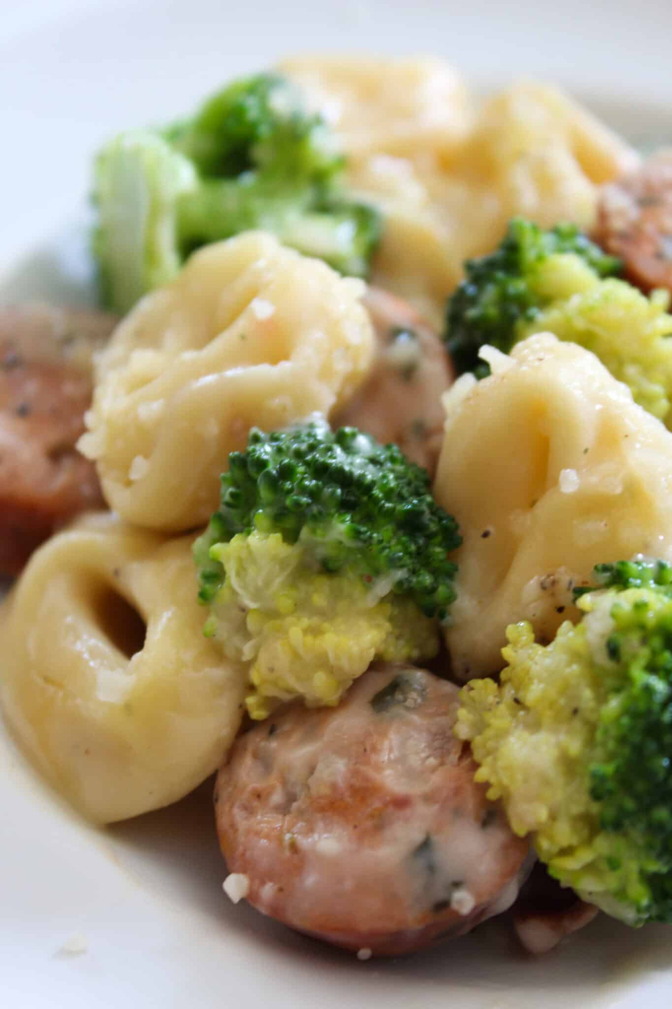 Easy One Pan Sausage Tortellini Skillet Recipe Practically Homemade
