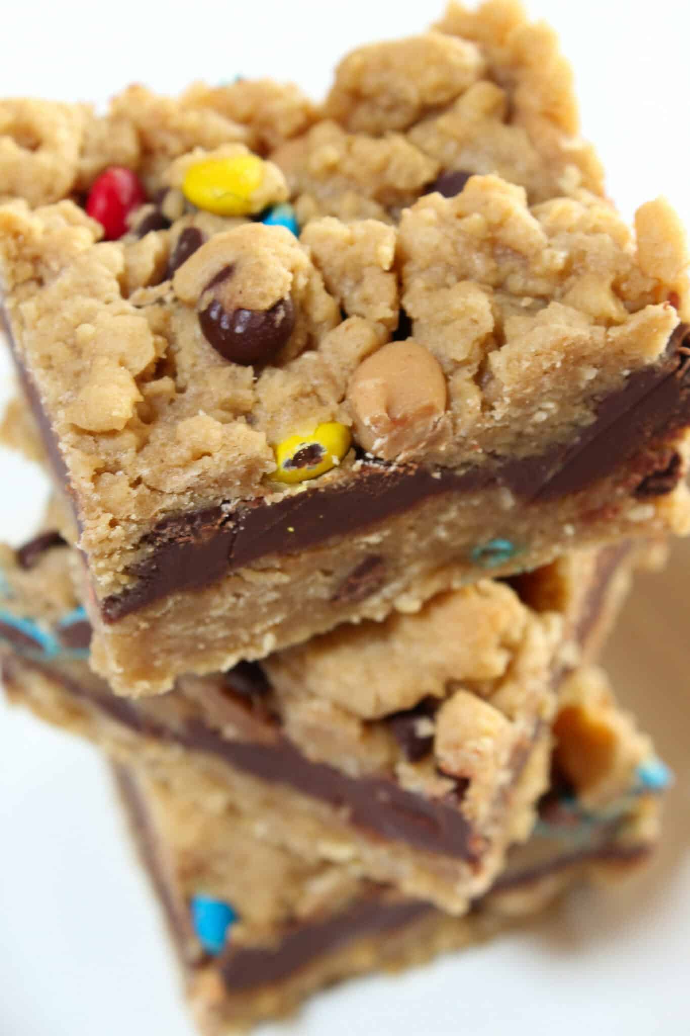 Monster Cookie Oatmeal Fudge Bars Recipe Practically Homemade