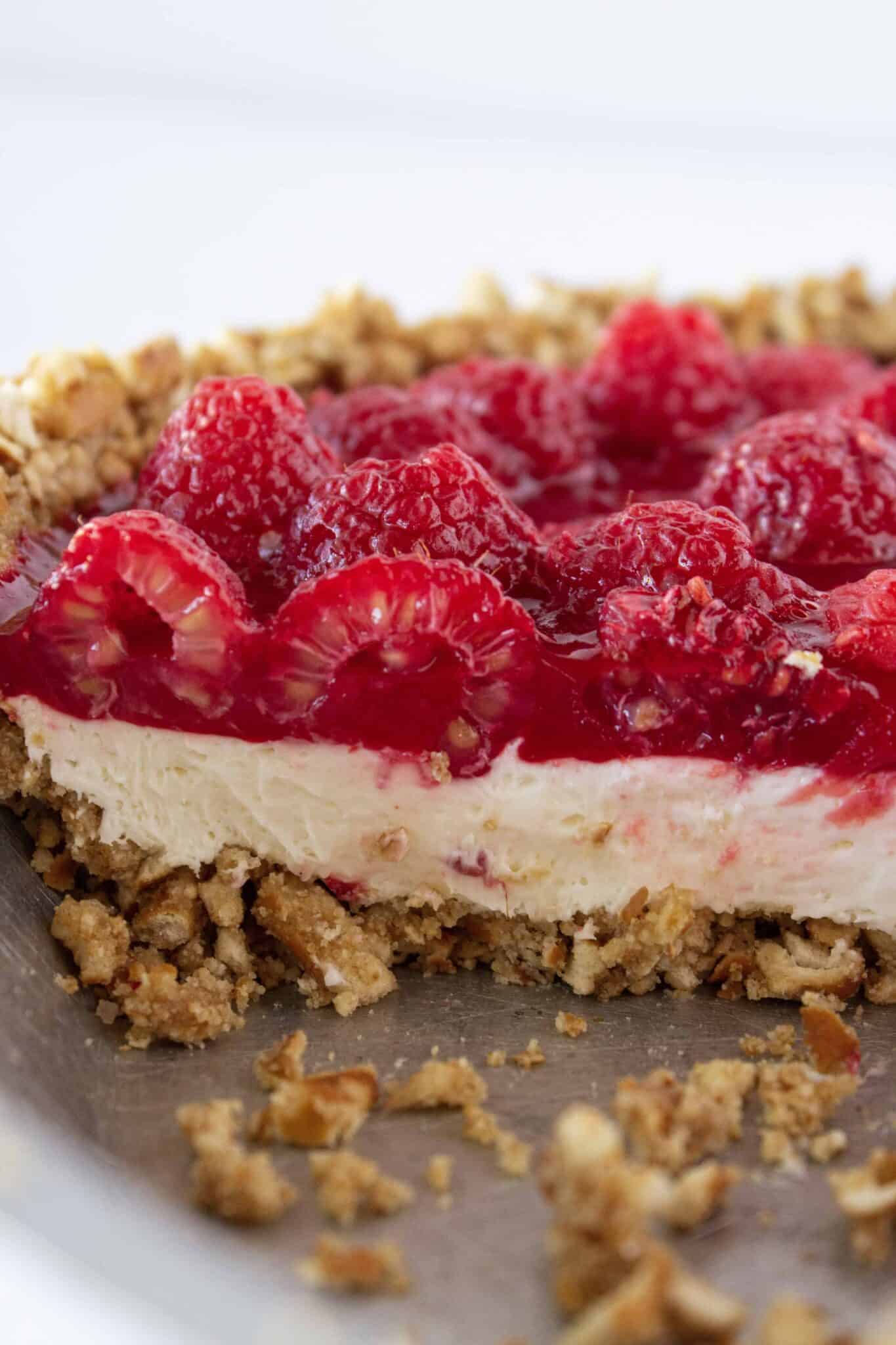 No Bake Raspberry Pretzel Pie Recipe Pies Practically Homemade