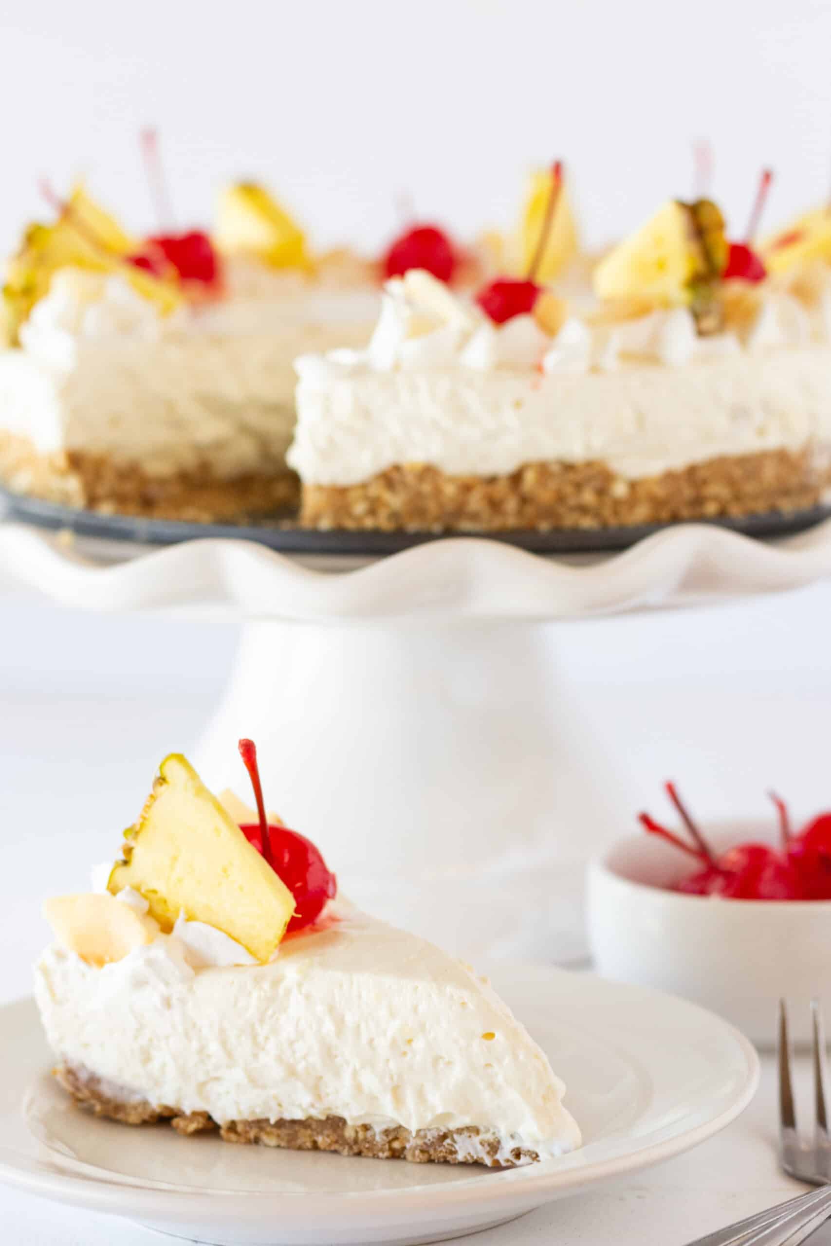 Pina Colada No Bake Cheesecake Practically Homemade