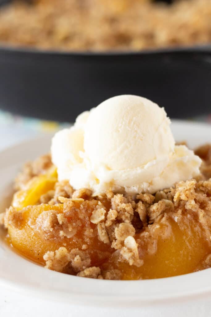 Easy Peach Crisp with Canned Peaches Dessert Practically Homemade
