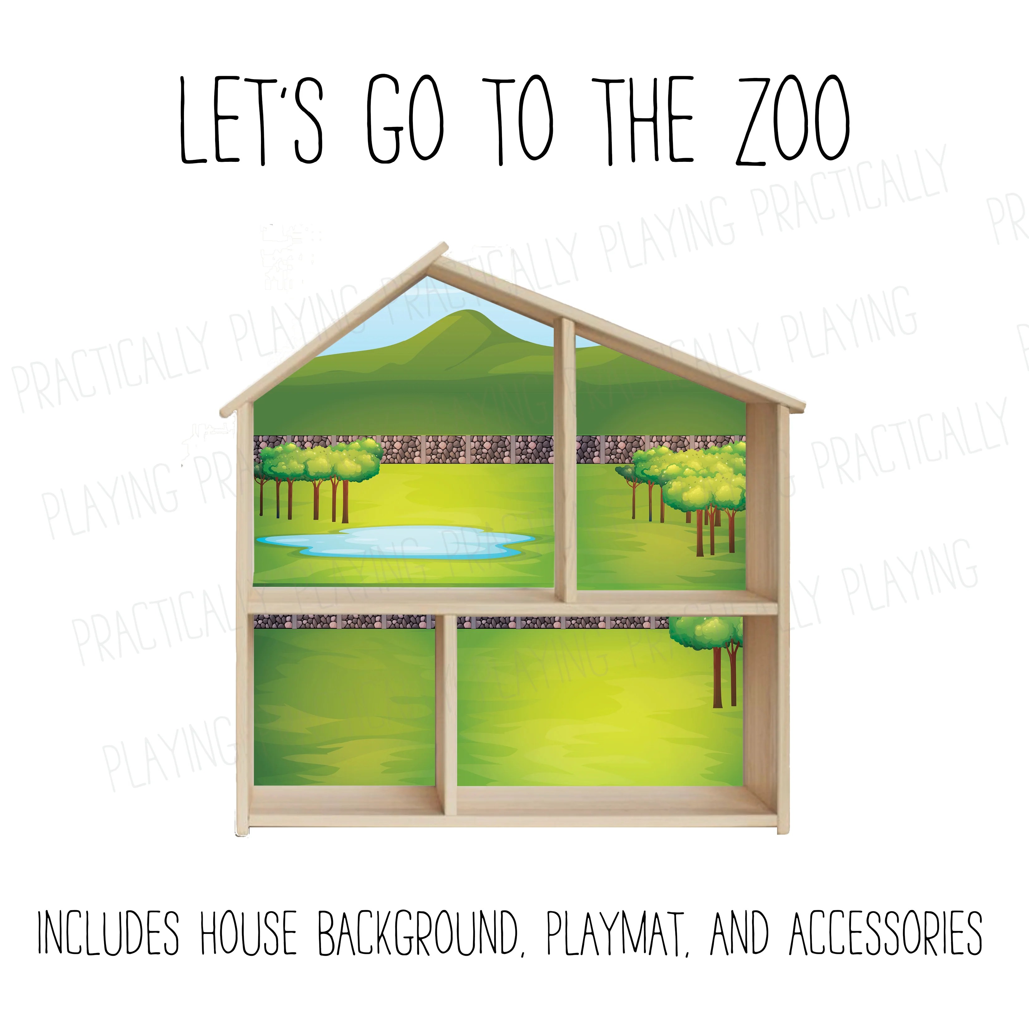 Let's Go to the Zoo Dollhouse Insert Pack Practically Playing