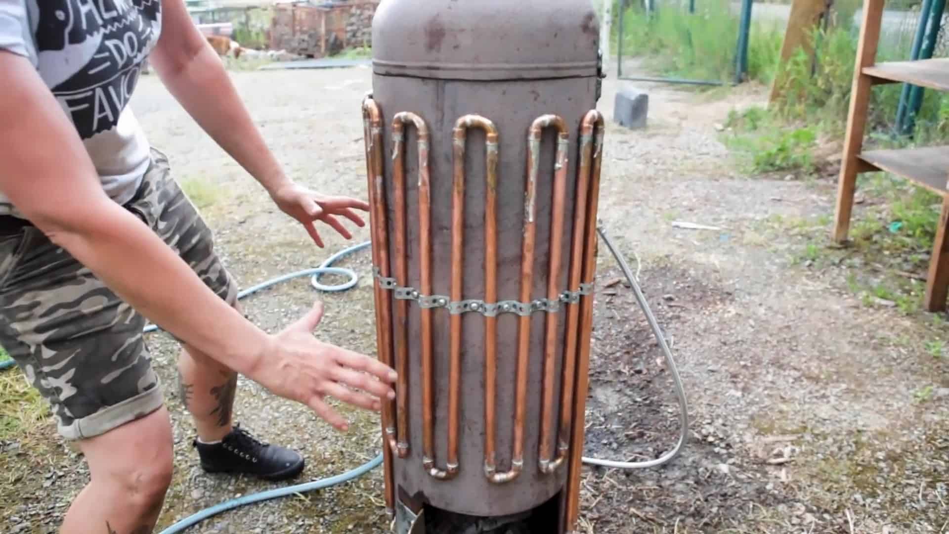 DIY Video How to build an Off Grid Water Heater Hot Water with DIY