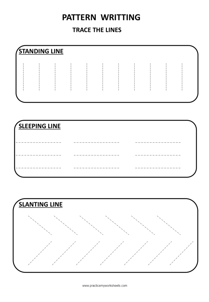 English Alphabet Pattern Tracing Free Worksheets
