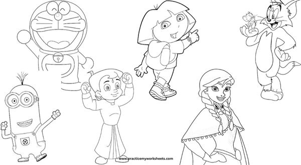 Cartoon Characters Coloring Pages | 25 Free Printable
