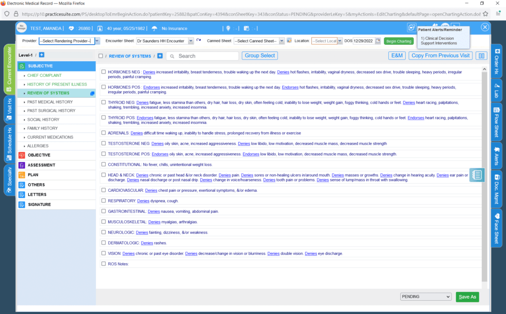 Dashboard view of mental health practice management software showing automated DSM-5 coding and insurance claims processing