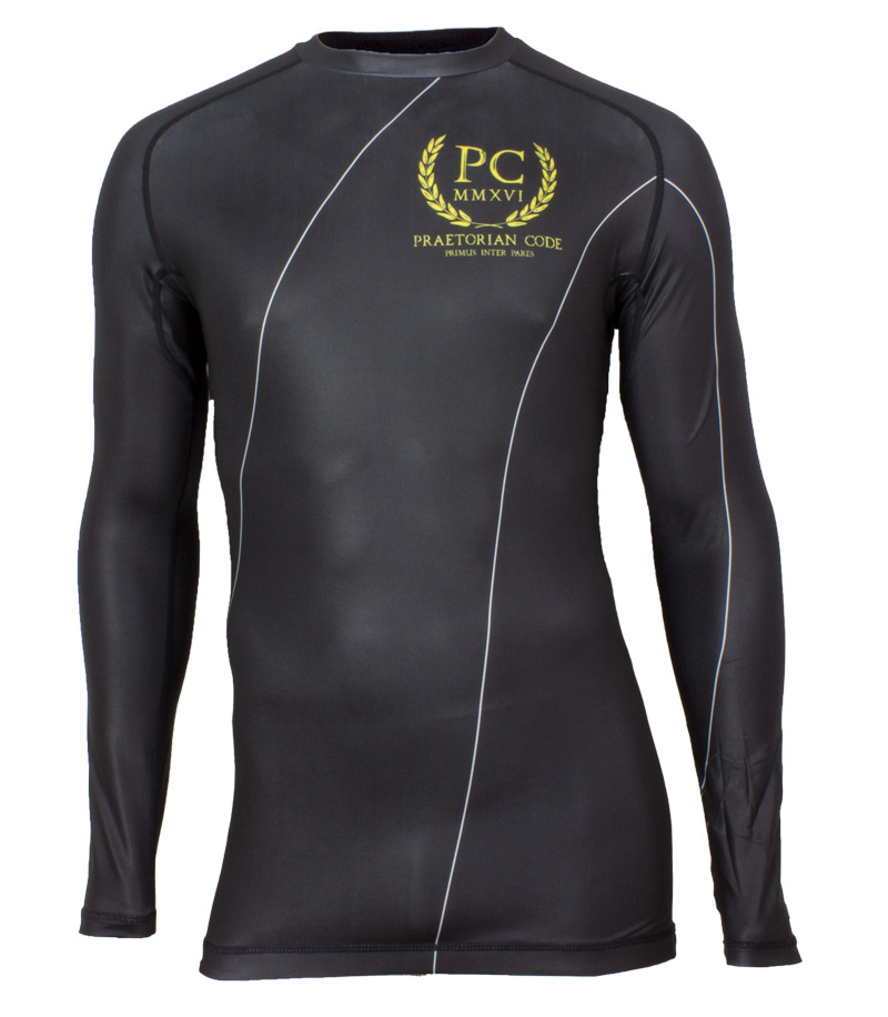 Men’s BJJ Ranked Rash Guard Black Praetorian Code