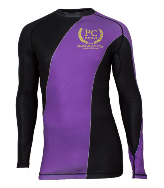 Men’s BJJ Ranked Rash Guard Purple Praetorian Code