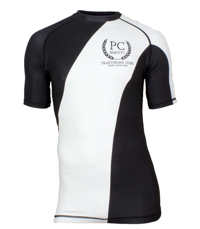 Men’s BJJ Ranked Rash Guard White Praetorian Code