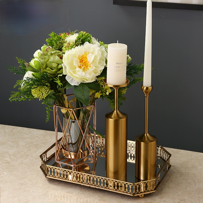 Buy Vintage Gold Pillar Candle Holders Pragmism