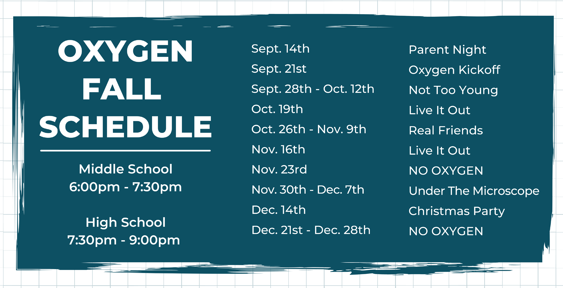fall schedule image Prairie Heights Community Church