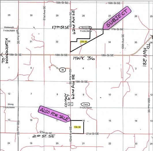 226 Ac Stutsman Crop Land & Pasture For Sale
